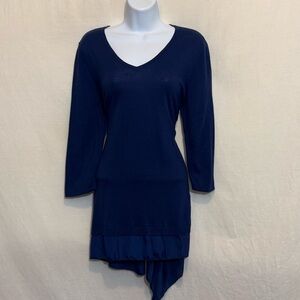 E-36‎ Chico’s Blue 1/2 Sleeve Lightweight Sweater size M (Chicos Size 1)